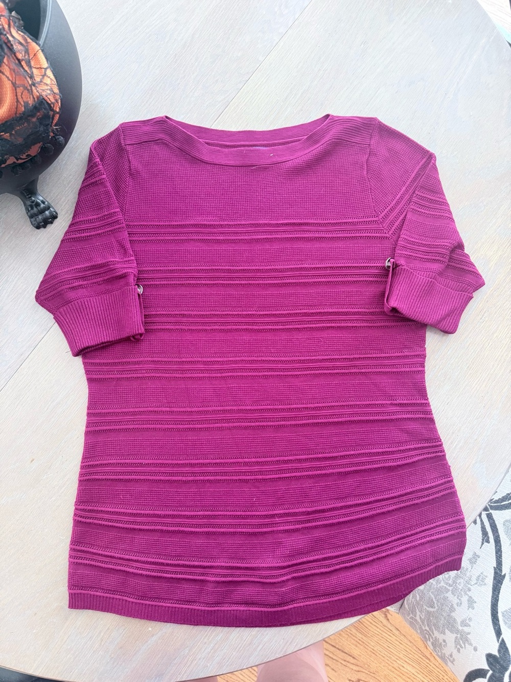 Apt. 9 Magenta Short-Sleeve Textured Knit Top